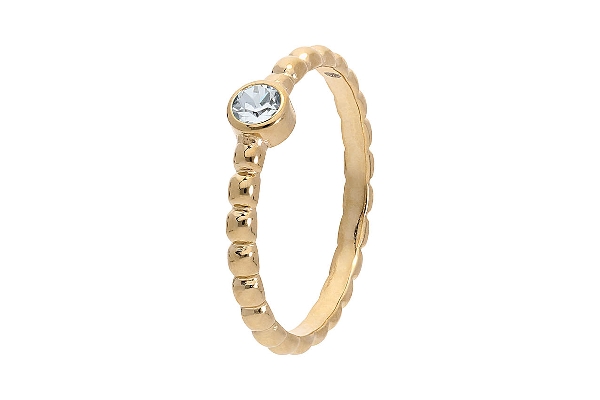 Qudo Gold Ring Matino Deluxe Crystal - Size 52